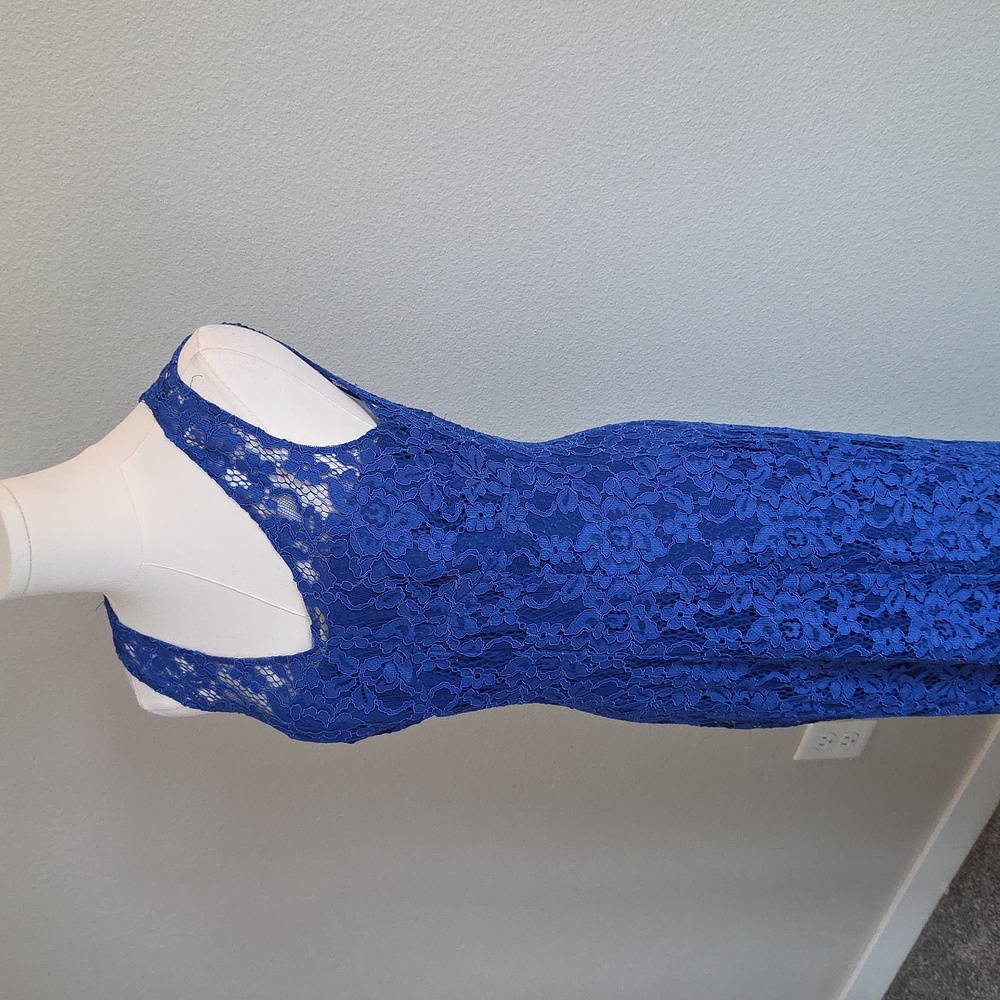 Ralph Lauren Blue Lace Maxi Dress - Picture 2 of 6
